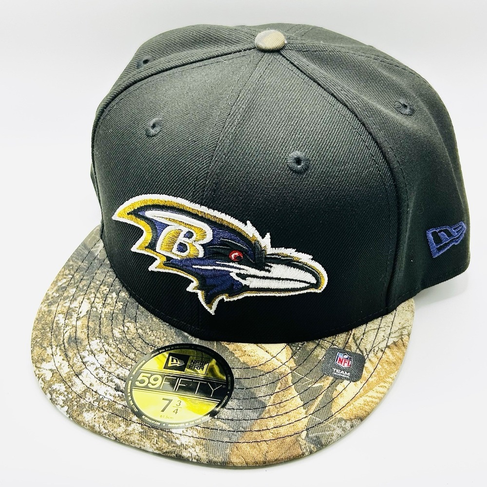 New Era Baltimore Ravens 2-Tone Camo 59FIFTY Fitted Hat Cap 7 3/4 Black NFL